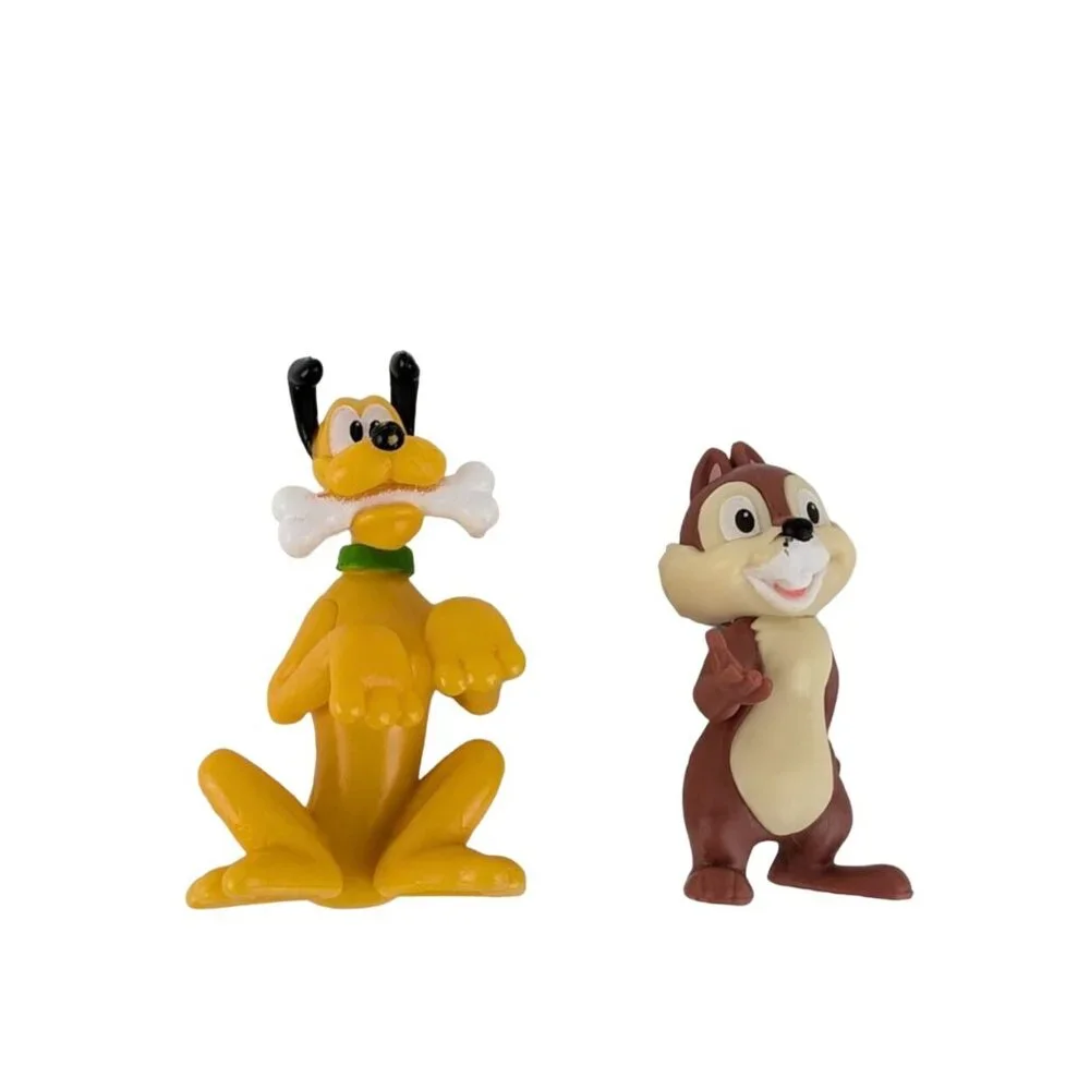 Disney Mickey Minnie Mouse Pluto Chip Action Figure Toy Lot of‎ 4 Cake Toppers